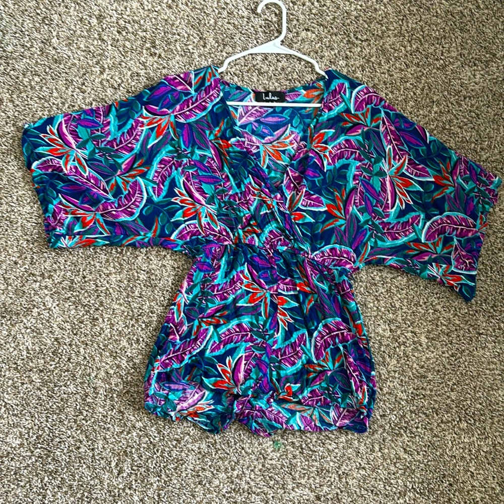 Colorful kimono style romper